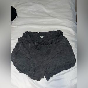 Dark gray/charcoal Aerie tie shorts